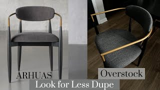 OVERSTOCK DUPE VS ARHAUS JAGGER DINING CHAIRS LUXE FOR LESS DUPE [upl. by Jain]