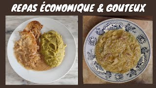 Repas économique avec peu dingrédient  Purée de pois cassés et poulet [upl. by Critta]