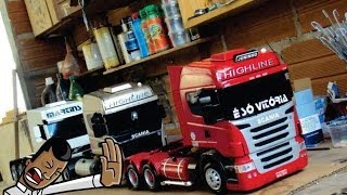 miniaturas de caminhão em madeirasó scania [upl. by Yreme897]