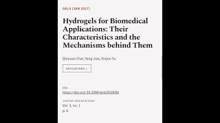 Hydrogels for Biomedical Applications Their Characteristics and the Mechanisms behin  RTCLTV [upl. by Peonir]