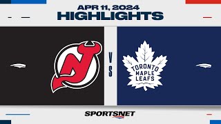 NHL Highlights  Devils vs Maple Leafs  April 11 2024 [upl. by Aitel]