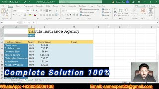 Excel Module 1 SAM Project A Tabula Insurance Agency  Excel Module 1 SAM Project 1a [upl. by Iams]