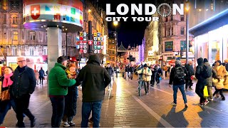 🇬🇧Winter in London City 2024  Central London Winter Night Walk  London Night Walk 4K [upl. by Arual925]