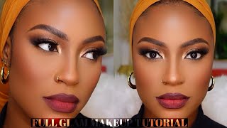 BASIC BABE E5 START TO FINISH BASIC FULL GLAM MAKEUP TUTORIAL woc darkskin brownskin [upl. by Oruhtra]