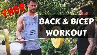 THOR CHRIS HEMSWORTH BACK AND BICEP WORKOUT  Hero Academy 031 [upl. by Lerner431]