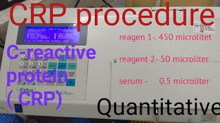 crp test biochemistry  erba chem 5 V2 plus  CRP test in hindi [upl. by Aietal]