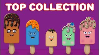 Color Ice Cream Stick Finger Family  Toffee Finger Family Songs for kids amp More Collections [upl. by Elmo]