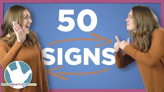 50 Basic ASL Conversational Signs [upl. by Stella448]