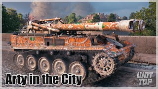 AMX 13 F3 AM  Arty in the City  World of Tanks [upl. by Ellienad]