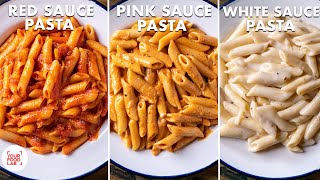 White Sauce Pasta  Red Sauce Pasta  Pink Sauce Pasta  Easy Pasta Recipes  Chef Sanjyot Keer [upl. by Cadmar]