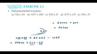 Find using distributive propertya 728 × 101b 5437 × 1001 Ex 23 4q Whole numbers class 6 maths [upl. by Ellita]