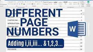 How to Add Different Page Numbers Romans amp Arabic Numerals to Your Pages in Word [upl. by Argela411]