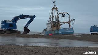 Timelapse reddingspoging Garnalenkotter Zandvoort [upl. by Enitsud]