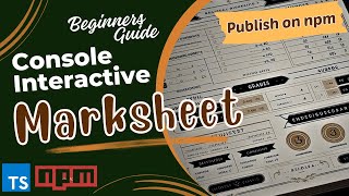 Console Interactive Marksheet using Typescript and Inquirer [upl. by Sharyl]