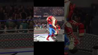 Spiderman Fallaway Slam Iron Man through a Table 😀😀 youtube marvel avengers spiderman ironman [upl. by Murdock]