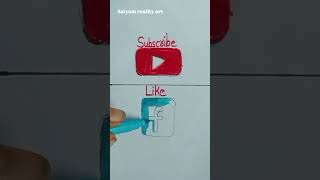 Youtube logo and Facebook logo drawing trending short art virals [upl. by Jory479]