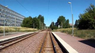 Führerstandmitfahrt Linie 5 in Halle die längste Linie Ostdeutschlands tram cab ride [upl. by Wobniar]