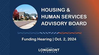 Longmont Human Services Funding Hearing Pt 2  Education and Skill Building  Oct 2 2024 [upl. by Harwin]