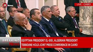 Egypts El Sisi Algerias Tabboune discuss Middle East issues at Cairo conference QNews [upl. by Bushore]