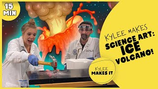 Kylee Makes Science Art Ice Volcano  Kids Science Video with Dr Bill  DIY Baking Soda Eruption [upl. by Eliathan]