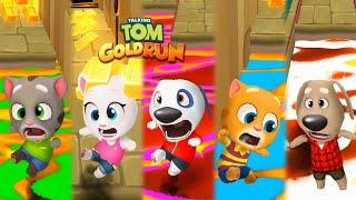 Talking Tom Gold Run All Characters Failed in Lava with Multiple Colors  Funny Fails and Falls [upl. by Akerdnahs]