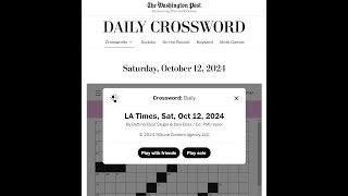 The Washington Post  LA Times Crossword 12102024 [upl. by Atem572]