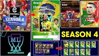 Upcoming Season 4 New Premium Club amp Ambassador Packs Master League Update In eFootball™ 2024 🤩🔔 [upl. by Chernow490]