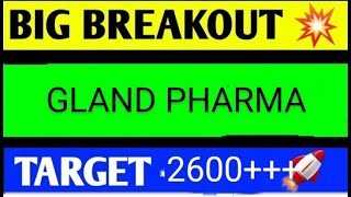 GLAND PHARMA SHARE LATEST NEWS TODAYGLAND PHARMA SHARE ANALYSISGLAND PHARMA SHARE TARGET [upl. by Flyn]