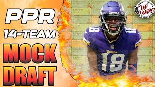 2024 Fantasy Football 14team Mock Draft  PPR Scoring [upl. by Tlevesor]