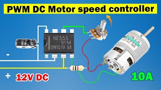 DIY DC motor speed controller using 555 IC Motor control using PWM [upl. by Aikit]