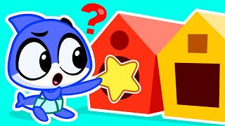 Bebés Tiburón Aprenden las Formas⭐ Video Educativo para Bebés🟠Los Mejores Dibujos por SharkyampSparky [upl. by Lhary]