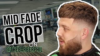 Mid Fade Euro Crop 🔥 Textured Crop Haircut Tutorial [upl. by Ahsinaw667]