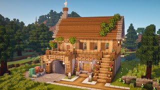 Minecraft  How to Build a Starter House with Mine Entrance  Tutorial [upl. by Anneliese251]