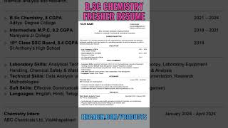 B Sc Chemistry Fresher Resume Sample bscchemistry fresherresume [upl. by Hollenbeck]