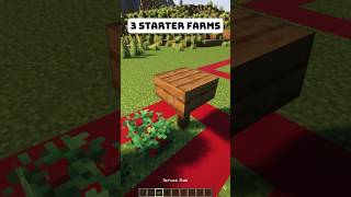 3 Starter Farms  Minecraft shorts minecraft farm [upl. by Jackelyn]