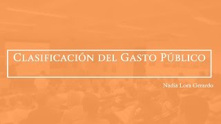 6 Clasificación del Gasto Público [upl. by Dnallor]