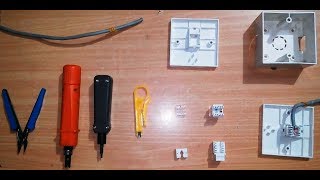 io box punching  rj45 wall socket wiring  how to punch io box rj45 tutorial [upl. by Yahsal915]