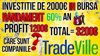 Profit de 1200€ cu investitie de 2000€ in 12 luni la bursa l Tradeville [upl. by Tenneb]