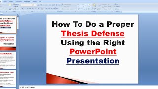 how to make PowerPoint presentation for Research defense  create presentation for thesis defense [upl. by Nissensohn]