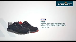 Portwest FT08  Portwest Compositelite Wire Lace Safety Trainer Knit S1P  EN [upl. by Velleman]