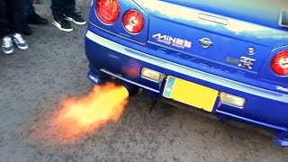 Nissan Skyline R34 GTR  Antilag FLAMES [upl. by Oslec]