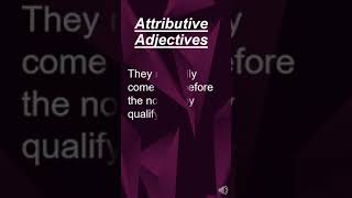 Predicative Adjective Attributive Adjective English Grammar [upl. by Pearce]