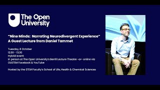 Nine Minds Narrating Neurodivergent Experience’ a guest lecture by Daniel Tammet [upl. by Yenar832]