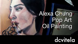 Alexa Chung Pop Art Oil Painting by david chairez vitela [upl. by Anegal]