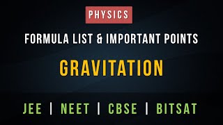 Gravitation – Formula List and Important Points for Revision  JEE NEET CBSE  COACHENGG APP [upl. by Akemyt]