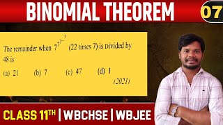 Binomial Theorem07Remainder1Class11WBJEEJEENDA [upl. by Sitarski]