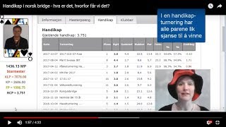 Handikap i norsk bridge  hva er det hvorfor får vi det [upl. by Thomas]