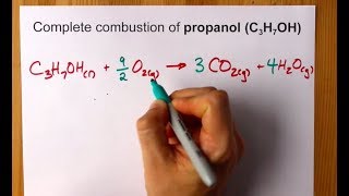 Complete Combustion of Propanol C3H7OH Balanced Equation [upl. by Neehsuan]