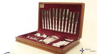 Vintage Canteen x 6 Silver Plated Cutlery Set Unused 20th C [upl. by Aniraad289]