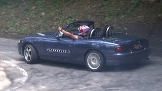 2x CRAZY Mazda MX5 Miata NB Hillclimb Mountain Touge Drift ドリフト 峠 [upl. by Calvin430]